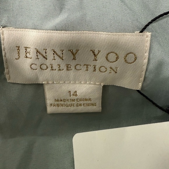 Jenny Yoo Annabelle Sea Glass Convertible Flutter Sleeve Chiffon Maxi Dress Sz14 - Picture 2 of 12